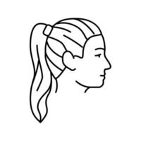 ponytail hairstyle female line icon vector illustration