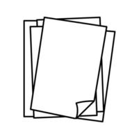 sábana papel documento línea icono vector ilustración