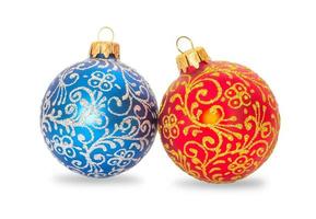 Christmas ornaments on white background photo