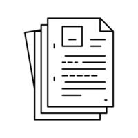 sábana documento papel línea icono vector ilustración