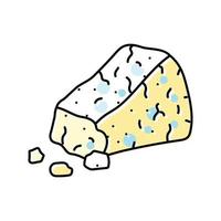 azul queso comida rebanada color icono vector ilustración
