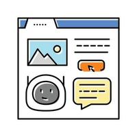 message chat bot color icon vector illustration