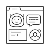 web chat bot line icon vector illustration