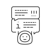 help chat bot line icon vector illustration