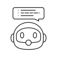speech chat bot line icon vector illustration