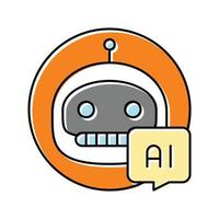 ai chat bot color icon vector illustration