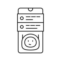 mobile chat bot line icon vector illustration