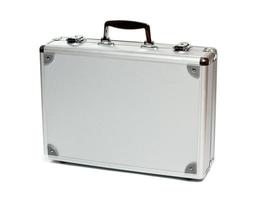 Silver metal briefcase photo