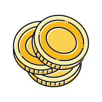 pile gold coin color icon vector illustration