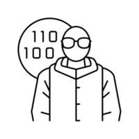 software engineer worker line icon vector illustration