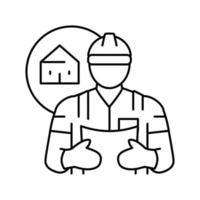 civil ingeniero trabajador línea icono vector ilustración