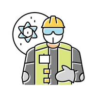 nuclear ingeniero trabajador color icono vector ilustración