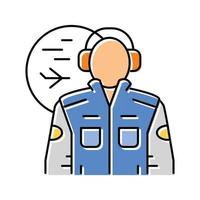 aeronautical engineer worker color icon vector illustration