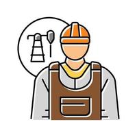 petroleum engineer technology color icon vector illustration