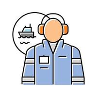 marine engineer worker color icon vector illustration