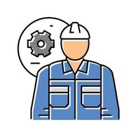 mechanical engineer worker color icon vector illustration