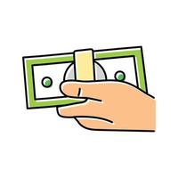 inversión dinero mano color icono vector ilustración