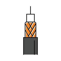 coaxial cable wire color icon vector illustration