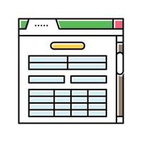 web form document paper color icon vector illustration