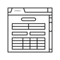 web formar documento papel línea icono vector ilustración