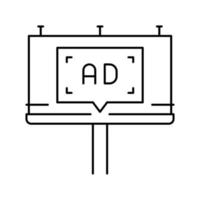 al aire libre publicidad línea icono vector ilustración
