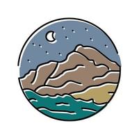 extreme mountain landscape color icon vector illustration