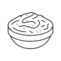 mascarpone queso comida rebanada línea icono vector ilustración