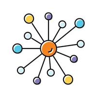 network molecular structure color icon vector illustration