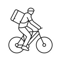 bike courier line icon vector illustration