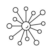 network molecular structure line icon vector illustration