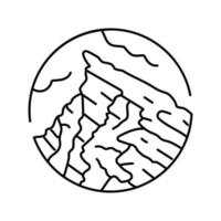 rock mountain landscape line icon vector illustration