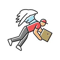 fly courier color icon vector illustration