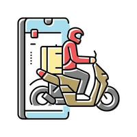 mobile app courier color icon vector illustration