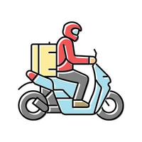 motorbike courier color icon vector illustration