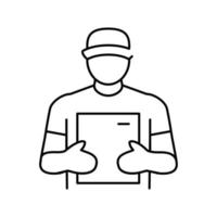 delivery courier line icon vector illustration