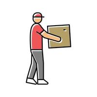 man courier color icon vector illustration