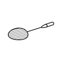 raqueta juego bádminton línea icono vector ilustración