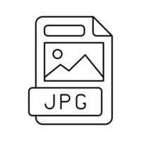 jpg file format document line icon vector illustration