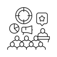 event marketing line icon vector illustration