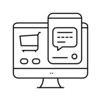 sales chat support line icon vector illustration