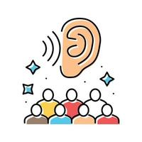 active listener business color icon vector illustration