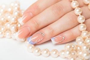 Beautiful female hands with manicure photo