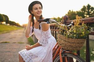 Woman on a bicycle photo