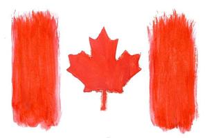 Canadian flag on white background photo
