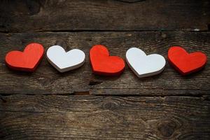 Heart shaped wooden pieces photo