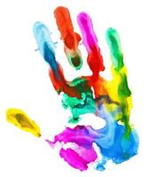 Colored hand print. photo