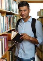 Young man in the library photo
