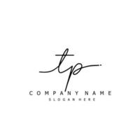 Initial TP handwriting of signature logo vector