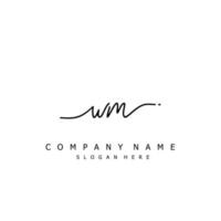 Initial WM handwriting of signature logo vector