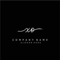 Initial XO handwriting of signature logo vector